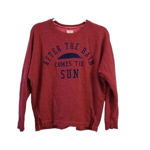 Sundry Womens Sweater 2 Raspberry Red After The Rain Comes The Sun Crew Neck